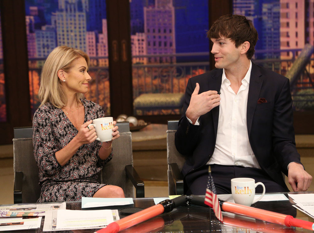 Ashton Kutcher, Kelly Ripa, Live with Kelly Ashton Kutcher, Kelly Ripa, Live with Kelly